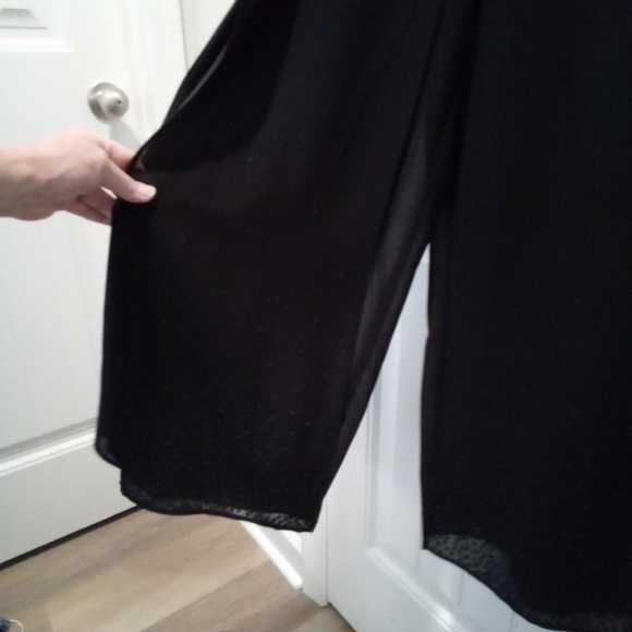 Dressbarn Petite Collection Size 8P Black Pants With Beaded Chiffon Panel - Picture 7 of 12